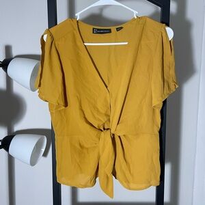New York & Company Mustard Blouse